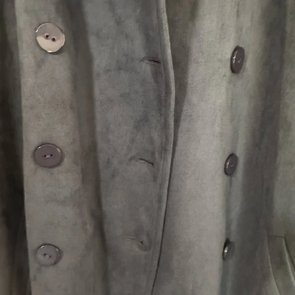 Like New, sᴀᴅɪᴇ & sᴀɢᴇ, Women's Microsuede Trench Coat I Dark Green, sᴍᴀʟʟ